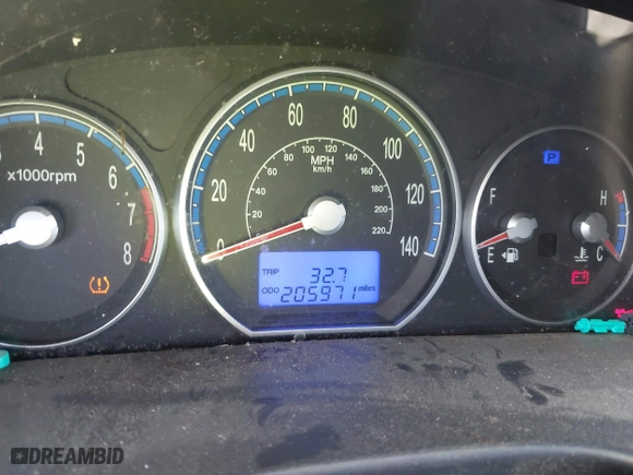 2009 Hyundai Santa Fe SE with VIN 5NMSH13E09H230200, listed as a IAAI auction lot 41756032 with 205,971 mi miles. Bid and sale history available at carsss.com. Image 7.