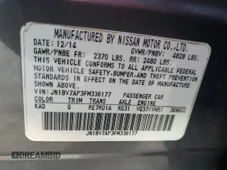 2015 Infiniti Q50 Premium with VIN JN1BV7AP3FM336177, listed as a Copart auction lot 50876135 with 102,126 mi miles and Non Repairable. Bid and sale history available at carsss.com. Image 12.