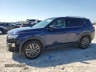 2023 Nissan Pathfinder SL z VIN 5N1DR3CB5PC214556, wystawiony jako Copart lot #55516955 z przebiegiem 34 942 mil mil oraz Szkoda całkowita • Salvage title. Historia ofert i sprzedaży dostępna na DreamBid. Obrazek 1.