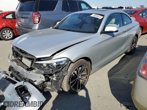 2020 BMW 2 Series 230i with VIN WBA2J1C06L7E97171, listed as a Copart auction lot 70030813 with 18,042 mi miles. Bid and sale history available at carsss.com. Image 1.