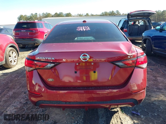2020 Nissan Sentra SV with VIN 3N1AB8CV2LY276407, listed as a IAAI auction lot 41271038 with 53,563 mi miles. Bid and sale history available at carsss.com. Image 16.