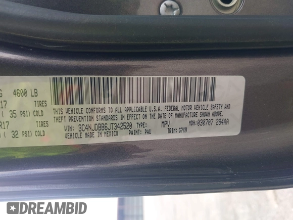 2018 Jeep Compass Latitude with VIN 3C4NJDBB6JT342520, listed as a IAAI auction lot 42464673 with 66,680 mi miles and . Bid and sale history available at DreamBid. Image 9.