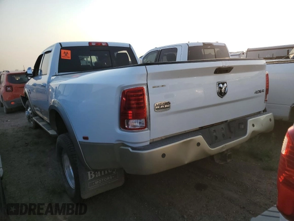 2013 Ram 3500 Longhorn with VIN 3C63RRKL9DG548814, listed as a Copart auction lot 61847214 with 0 mi miles and Salvage Title. Bid and sale history available at carsss.com. Image 2.