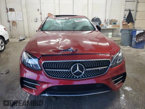 2018 Mercedes-Benz E-Class AMG E 43 with VIN WDDZF6EB9JA350389, listed as a Copart auction lot 42854585 with 28,196 mi miles and Salvage Title. Bid and sale history available at carsss.com. Image 5.