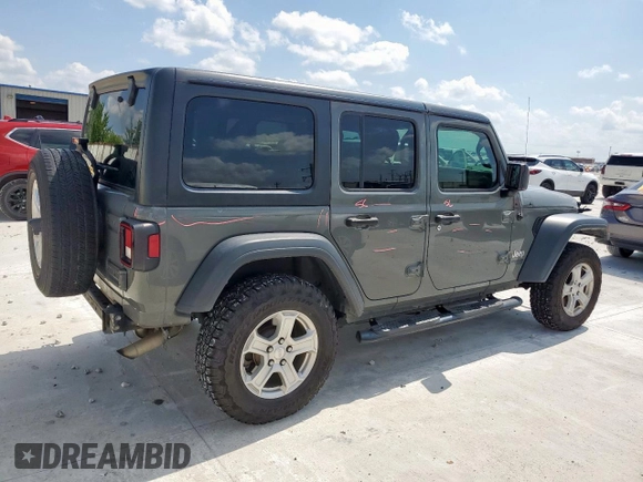 2020 Jeep Wrangler Unlimited Sport S with VIN 1C4HJXDN0LW276906, listed as a Copart auction lot 61099705 with 103,873 mi miles and Salvage title. Bid and sale history available at DreamBid. Image 3.