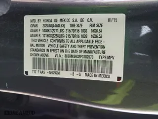 2015 Honda CR-V LX with VIN 3CZRM3H32FG702573, listed as a IAAI auction lot 41824116 with 266,847 mi miles. Bid and sale history available at carsss.com. Image 9.