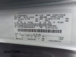 2019 Ford Transit Passenger XL with VIN 1FBAX2CM0KKA23414, listed as a IAAI auction lot 41414158 with 481,235 mi miles and . Bid and sale history available at carsss.com. Image 9.