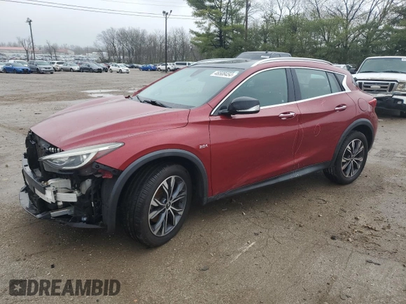 2017 Infiniti QX30 Luxury with VIN SJKCH5CR4HA035947, listed as a Copart auction lot 46508454 with 96,555 mi miles and Salvage Title. Bid and sale history available at carsss.com. Image 1.