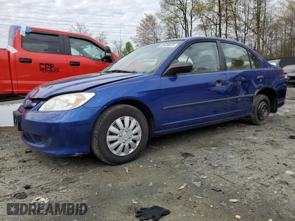 2004 Honda Civic VP with VIN 1HGES16324L013409, listed as a Copart auction lot 52489825 with 247,062 mi miles and Salvage Title. Bid and sale history available at DreamBid. Image 1.