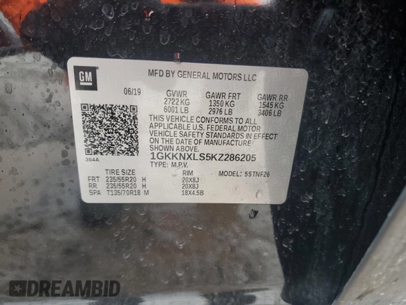 2019 GMC Acadia Denali z VIN 1GKKNXLS5KZ286205, wystawiony jako Copart lot #58054205 z przebiegiem 53 063 mil mil oraz Czysty tytuł • Clean title. Historia ofert i sprzedaży dostępna na DreamBid. Obrazek 14.