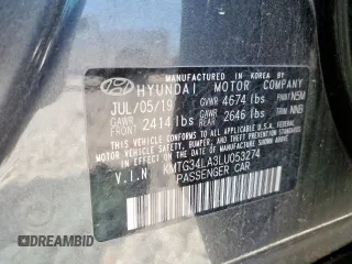 2020 Genesis G70 2.0T z VIN KMTG34LA3LU053274, wystawiony jako Copart lot #57417285 z przebiegiem 89 091 mil mil oraz Szkoda całkowita • Salvage title. Historia ofert i sprzedaży dostępna na DreamBid. Obrazek 12.