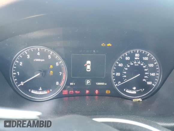 2015 Hyundai Genesis 5.0L with VIN KMHGN4JF4FU064002, listed as a Copart auction lot 46716195 with 138,992 mi miles and Salvage Title. Bid and sale history available at carsss.com. Image 9.