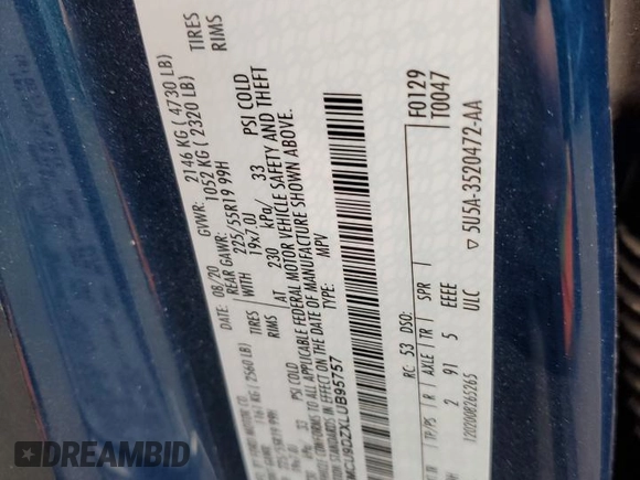 2020 Ford Escape Titanium Hybrid z VIN 1FMCU9DZXLUB95757, wystawiony jako Copart lot #47472845 z przebiegiem 39 622 mil mil oraz Szkoda całkowita • Salvage title. Historia ofert i sprzedaży dostępna na DreamBid. Obrazek 13.