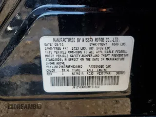 2015 Infiniti Q40 with VIN JN1CV6AR8FM521860, listed as a Copart auction lot 46634865 with 112,627 mi miles and Salvage Title. Bid and sale history available at DreamBid. Image 14.
