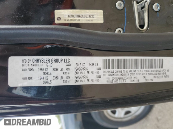 2014 Jeep Patriot Sport z VIN 1C4NJPBA6ED574930, wystawiony jako Copart lot #55684595 z przebiegiem 101 772 mil mil oraz Szkoda całkowita • Salvage title. Historia ofert i sprzedaży dostępna na DreamBid. Obrazek 12.