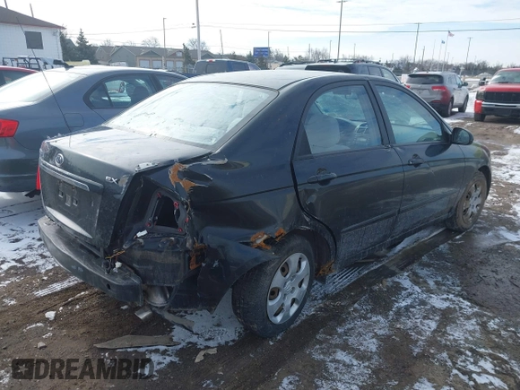 2007 Kia Spectra EX with VIN KNAFE122X75454914, listed as a IAAI auction lot 41711981 with 179,382 mi miles. Bid and sale history available at carsss.com. Image 4.