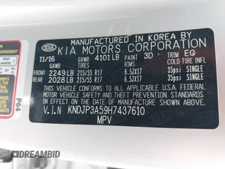 2017 Kia Soul + with VIN KNDJP3A59H7437610, listed as a IAAI auction lot 41892128 with 144,147 mi miles. Bid and sale history available at carsss.com. Image 9.