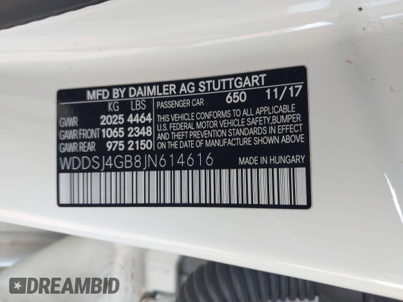 2018 Mercedes-Benz CLA 250 with VIN WDDSJ4GB8JN614616, listed as a IAAI auction lot 42059733 with 69,069 mi miles and . Bid and sale history available at DreamBid. Image 9.
