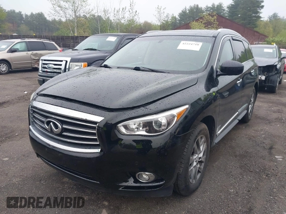 2013 Infiniti JX35 z VIN 5N1AL0MM2DC326276, wystawiony jako IAAI lot #42224710 z przebiegiem 106 508 mil mil oraz . Historia ofert i sprzedaży dostępna na DreamBid. Obrazek 2.