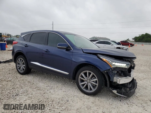 2023 Acura RDX Technology with VIN 5J8TC1H57PL009346, listed as a Copart auction lot 51803585 with 10,122 mi miles and Salvage title. Bid and sale history available at DreamBid. Image 4.
