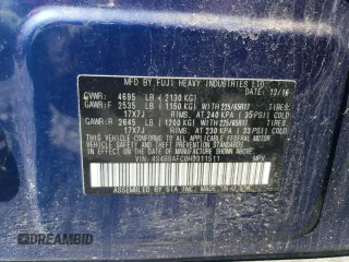2017 Subaru Outback Premium with VIN 4S4BSAFC0H3311511, listed as a Copart auction lot 61065225 with 144,482 mi miles and Salvage title. Bid and sale history available at DreamBid. Image 13.