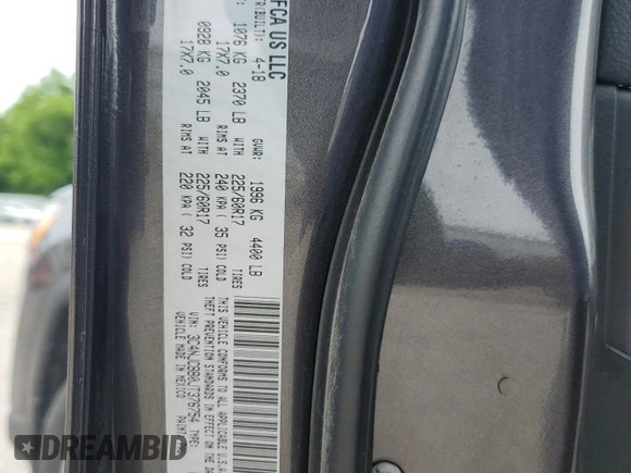 2018 Jeep Compass Latitude with VIN 3C4NJCBB0JT376754, listed as a Copart auction lot 58494345 with 93,092 mi miles and Salvage title. Bid and sale history available at DreamBid. Image 12.