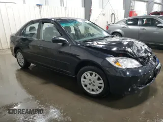 2004 Honda Civic LX with VIN 2HGES16584H519888, listed as a Copart auction lot 49333265 with 166,286 mi miles and Salvage Title. Bid and sale history available at DreamBid. Image 4.