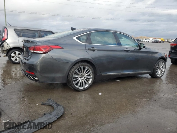 2018 Genesis G80 Ultimate with VIN KMHGN4JF3JU247979, listed as a Copart auction lot 83907914 with 43,951 mi miles and Salvage Title. Bid and sale history available at DreamBid. Image 3.