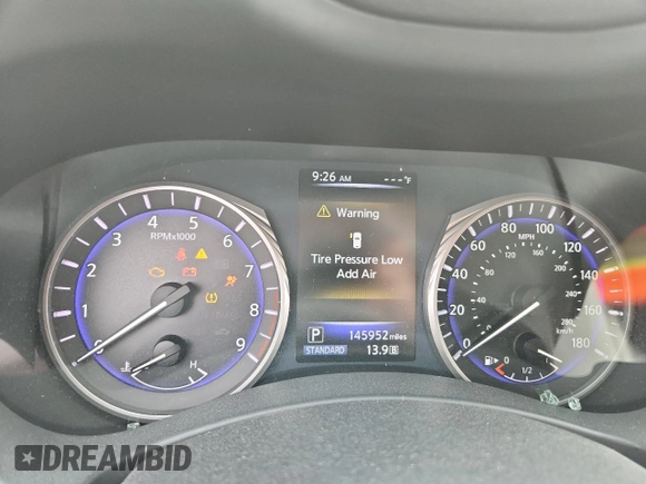 2015 Infiniti Q50 Sport with VIN JN1BV7AP7FM330754, listed as a Copart auction lot 63930365 with 145,952 mi miles and Non repairable. Bid and sale history available at DreamBid. Image 9.
