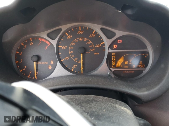 2002 Toyota Celica GT with VIN JTDDR32T420119754, listed as a Copart auction lot 43757025 with 81,490 mi miles and Salvage Title. Bid and sale history available at carsss.com. Image 9.
