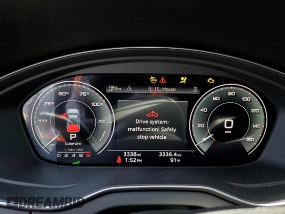 2023 Audi Q5 S line Premium Plus with VIN WA1E2AFYXP2109190, listed as a Copart auction lot 58004343 with 3,338 mi miles and . Bid and sale history available at DreamBid. Image 9.
