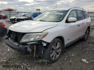 2014 Nissan Pathfinder Platinum Hybrid with VIN 5N1CR2MM2EC652079, listed as a Copart auction lot 44373125 with 224,148 mi miles and Salvage Title. Bid and sale history available at carsss.com. Image 1.