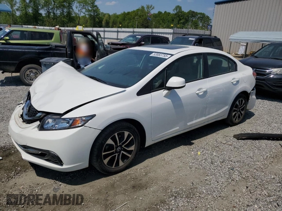 2013 Honda Civic EX with VIN 19XFB2F8XDE243776, listed as a Copart auction lot 53883755 with 50,080 mi miles and Salvage Title. Bid and sale history available at DreamBid. Image 1.
