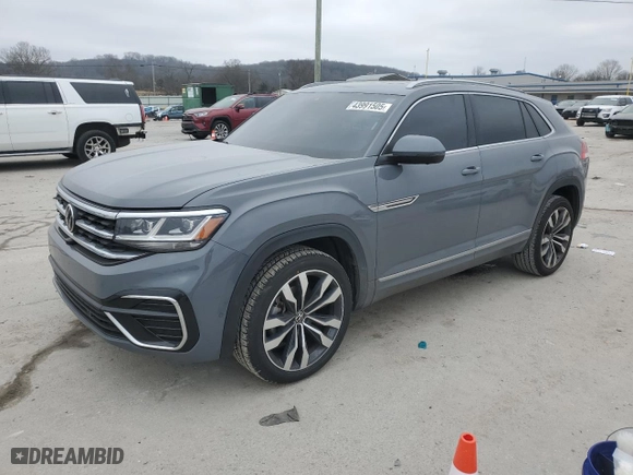2022 Volkswagen Atlas Cross Sport 3.6L V6 SEL Premium R-Line with VIN 1V2FE2CA7NC218680, listed as a Copart auction lot 43991505 with 54,471 mi miles and Clean Title. Bid and sale history available at carsss.com. Image 1.