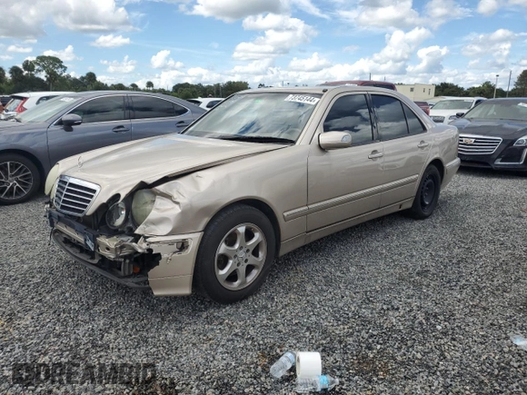 2002 Mercedes-Benz E-Class with VIN WDBJF65J82B397776, listed as a Copart auction lot 73745144 with 0 mi miles and Salvage Title. Bid and sale history available at carsss.com. Image 1.