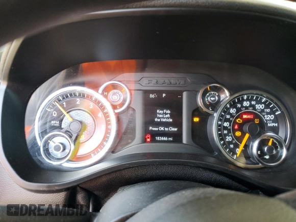 2019 Ram 1500 Tradesman with VIN 1C6RREGT8KN548674, listed as a Copart auction lot 44384675 with 183,446 mi miles and Non Repairable. Bid and sale history available at carsss.com. Image 9.