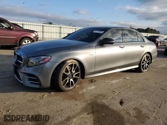 2018 Mercedes-Benz E-Class AMG E 43 with VIN WDDZF6EB0JA480965, listed as a Copart auction lot 44770455 with 48,370 mi miles and Salvage Title. Bid and sale history available at carsss.com. Image 1.