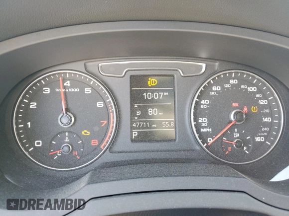 2018 Audi Q3 Premium with VIN WA1ECCFS2JR024976, listed as a Copart auction lot 57471535 with 47,711 mi miles and Salvage title. Bid and sale history available at DreamBid. Image 9.