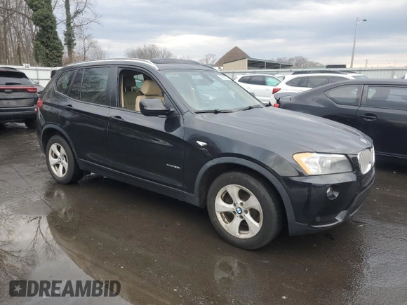 2012 BMW X3 28i with VIN 5UXWX5C50CL720703, listed as a Copart auction lot 46665185 with 143,541 mi miles and Salvage Title. Bid and sale history available at DreamBid. Image 4.