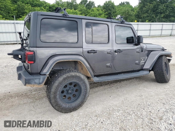 2018 Jeep Wrangler Unlimited Sahara с VIN 1C4HJXEG0JW308332, выставлен на аукционе Copart как лот 58778355 с пробегом 90 384 миль миль и Списание • Salvage title. История ставок и продаж доступна на DreamBid. Изображение 3.
