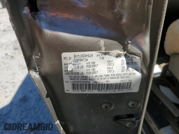 2007 Jeep Liberty Limited z VIN 1J4GK58K87W502560, wystawiony jako Copart lot #75052744 z przebiegiem Nie podano mil oraz Szkoda całkowita • Salvage title. Historia ofert i sprzedaży dostępna na DreamBid. Obrazek 13.
