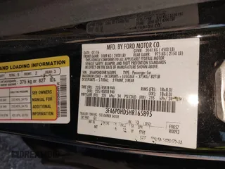 2017 Ford Fusion SE with VIN 3FA6P0HD5HR165895, listed as a IAAI auction lot 42130227 with 85,545 mi miles. Bid and sale history available at carsss.com. Image 9.