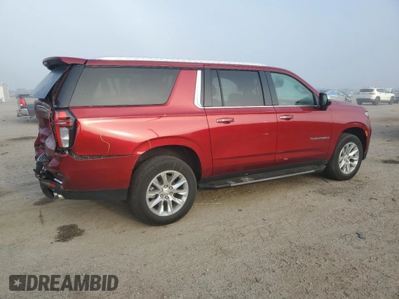 2023 Chevrolet Suburban Premier with VIN 1GNSCFKD8PR174382, listed as a Copart auction lot 55236275 with 43,997 mi miles and Salvage title. Bid and sale history available at DreamBid. Image 3.