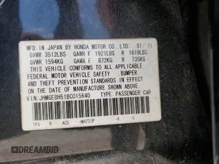 2011 Honda Fit Sport z VIN JHMGE8H51BC015640, wystawiony jako Copart lot #57870555 z przebiegiem 179 497 mil mil oraz Szkoda całkowita • Salvage title. Historia ofert i sprzedaży dostępna na DreamBid. Obrazek 13.