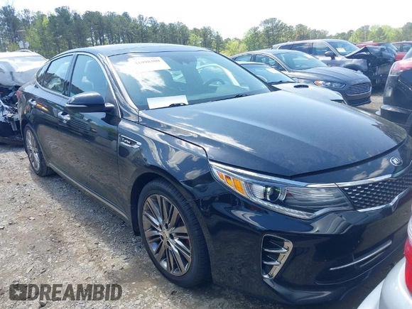 2016 Kia Optima SXL Turbo with VIN 5XXGV4L23GG117486, listed as a IAAI auction lot 41998300 with 142,477 mi miles. Bid and sale history available at carsss.com. Image 1.