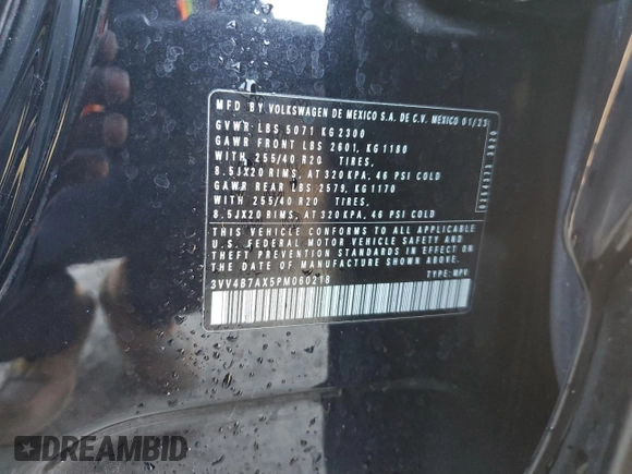 2023 Volkswagen Tiguan SEL R-Line z VIN 3VV4B7AX5PM060218, wystawiony jako Copart lot #88687235 z przebiegiem 37 997 mil mil oraz Szkoda całkowita • Salvage title. Historia ofert i sprzedaży dostępna na DreamBid. Obrazek 13.