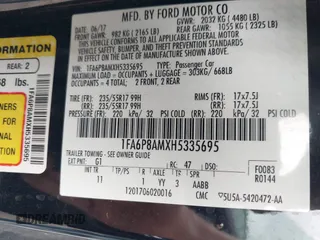 2017 Ford Mustang V6 with VIN 1FA6P8AMXH5335695, listed as a IAAI auction lot 42358800 with 110,919 mi miles and . Bid and sale history available at DreamBid. Image 9.