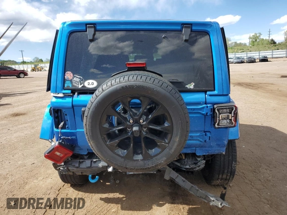 2024 Jeep Wrangler Sahara with VIN 1C4RJXP60RW163829, listed as a Copart auction lot 57182365 with 16,873 mi miles and Salvage title. Bid and sale history available at DreamBid. Image 6.