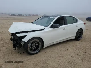 2020 Infiniti Q50 3.0t SPORT with VIN JN1EV7AP2LM208750, listed as a Copart auction lot 42870665 with 61,789 mi miles and Salvage Title. Bid and sale history available at carsss.com. Image 1.