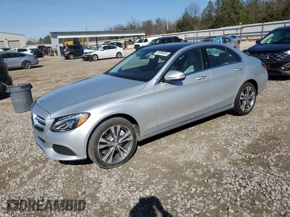 2015 Mercedes-Benz C-Class C 300 Luxury with VIN 55SWF4KB2FU001898, listed as a Copart auction lot 45596695 with 53,411 mi miles and Salvage Title. Bid and sale history available at carsss.com. Image 1.